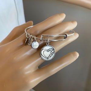 5/$50 Alex and Ani Silver Heart Charm Bracelet